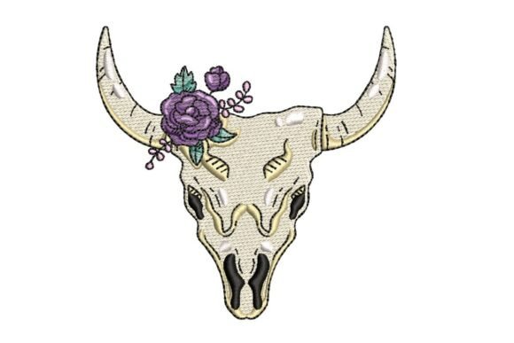 Floral Longhorn Skull with Purple Rose Review