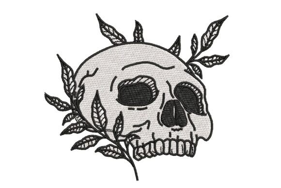 Floral Skull Tattoo Style Embroidery Design Review
