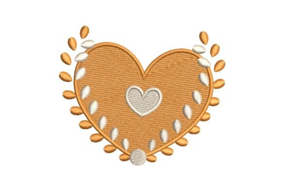Golden Heart with Leaf and Inner Heart Embroidery Design Review