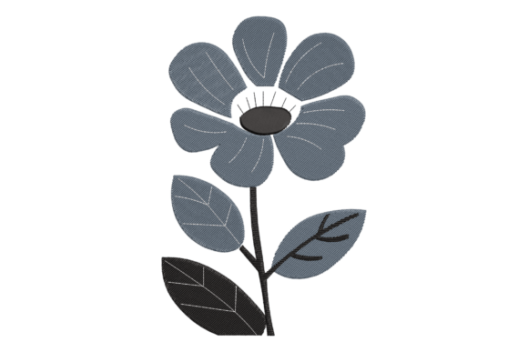 Minimal Blue Grey Flower Embroidery Review