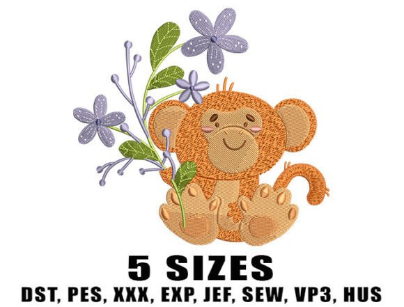 Review: Cute Floral Monkey Embroidery Design