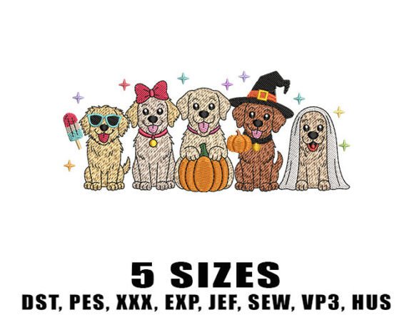 Review: Cute Golden Dog Embroidery Design for Halloween