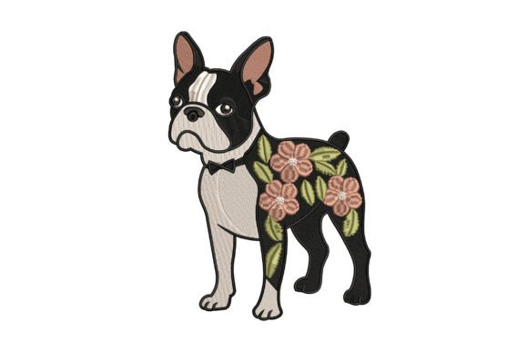 Review: Floral Boston Terrier Dog Embroidery