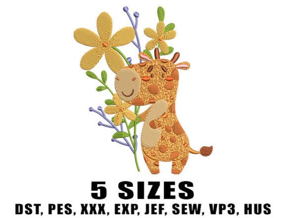 Review: Floral Giraffe Embroidery Design for Nursery Projects