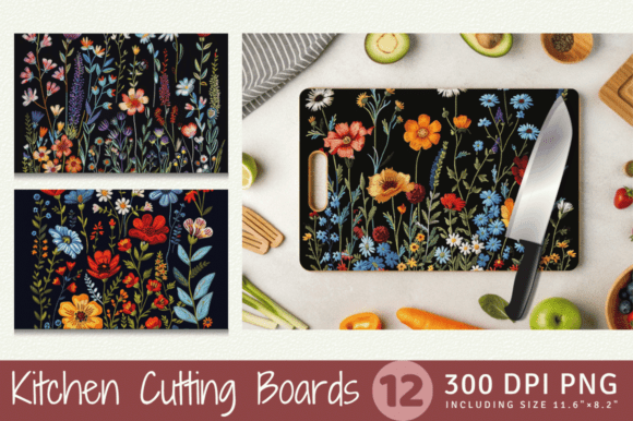 Reviewing Boho Wildflowers Embroidery Cutting Boar for Etsy Shops