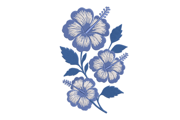 Reviewing the Blue White Hibiscus Embroidery Design