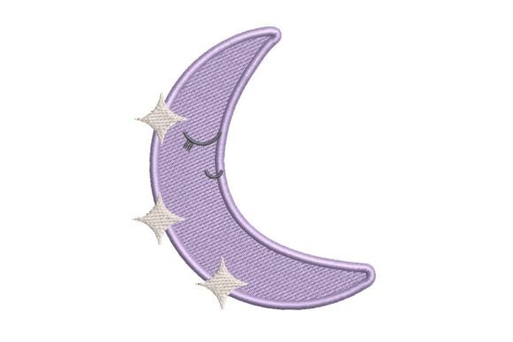 Sleeping Crescent Moon with Stars Embroidery Design Review