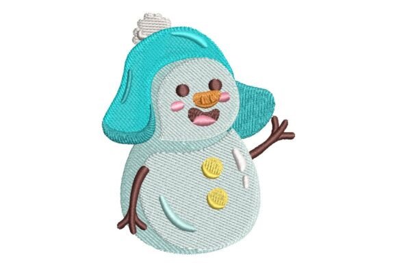 Waving Cute Snowman with Blue Hat Embroidery Design Review